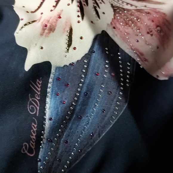 Ladies XL short sleeve rhinestone Tunic top - Picture 7 of 7